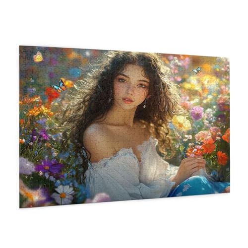 Frau Puzzle 1000 Teile Erwachsene Puzzle Blume Design für Erwachsene und Beginner, HD Farbe HolzPuzzle mit Geschenkbox Verpackung for Zimmer Deko Wohnzimmer, Geschenke für Frauen 50x75cm -z275 Frau Puzzle 1000 Teile Erwachsene Puzzle Blume Design für Erwachsene und Beginner, HD Farbe HolzPuzzle mit Geschenkbox Verpackung for Zimmer Deko Wohnzimmer, Geschenke für Frauen 50x75cm -z275 von Guofuos