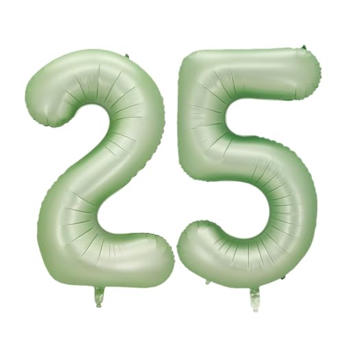 Guoguonb 40 Zoll Zahl 25. Geburtstag Deko Riesen Aufblasbar Helium Folienballon Nummer 25 Luftballons Personalisiertes Design Ballon für Gedenktag Geburtstag Dekoration (Wassermelone Grün) von Guoguonb