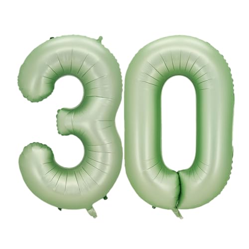 Guoguonb 40 Zoll Zahl 30. Geburtstag Deko Riesen Aufblasbar Helium Folienballon Nummer 30 Luftballons Personalisiertes Design Ballon für Gedenktag Geburtstag Dekoration (Wassermelone Grün) von Guoguonb