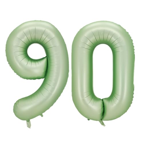 Guoguonb 40 Zoll Zahl 90. Geburtstag Deko Riesen Aufblasbar Helium Folienballon Nummer 90 Luftballons Personalisiertes Design Ballon für Gedenktag Geburtstag Dekoration (Wassermelone Grün) von Guoguonb