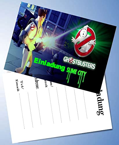 12 Einladungskarten & 12 Umschläge für Geburtstag Partys und Kindergeburtstag kompatibel mit Ghostbusters Nr. 2 von Guoml