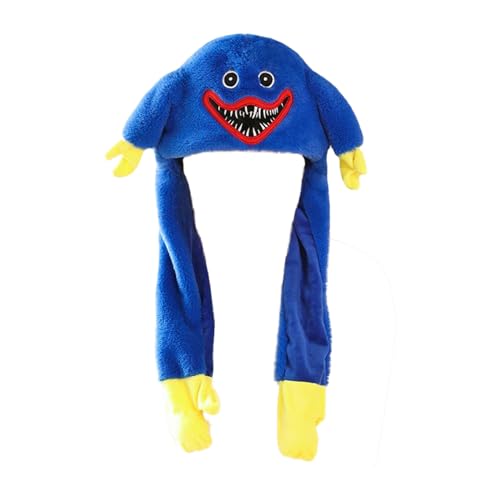 LUNAMY-Poppy Playtime Plüschmütze Blau Kurze Plüsch Cartoon Hut Tier Horror Form Hut weich warm Winter Festival Cosplay geeignet für Jungen Mädchen Erwachsene von Guoml