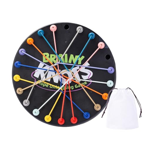 Brainy Knots Seil-Entwirrungsspiel,Twisted Rope Puzzle Spiel,Knots Rope Untangling Strategie-Brettspiel,Gehirnstrategie Brettspiel,Buntes Verdrehtes Seil Sortier Puzzle Lernspiel,Interaktives Seilspie von Gupcaqosjw