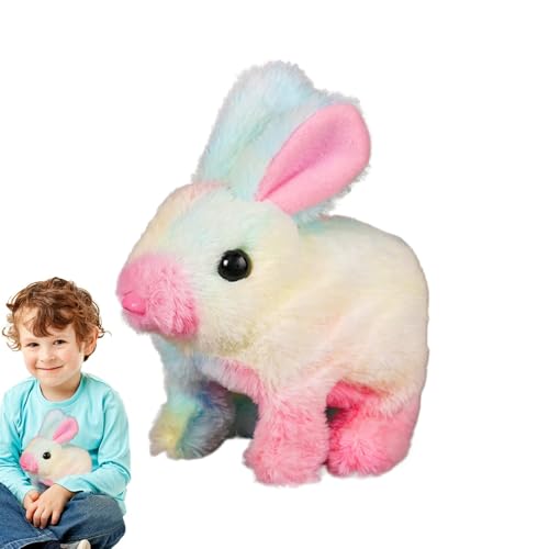 Gupcaqosjw Bunny Toys für Kinder, hüpfen Hasenspielzeug - Simulierte Kaninchenpuppe Stofftiere,Natürliche Bewegungen, hüpfter Robotertier für Kinder, Springen, zuckende Nase, wackelige Ohren von Gupcaqosjw