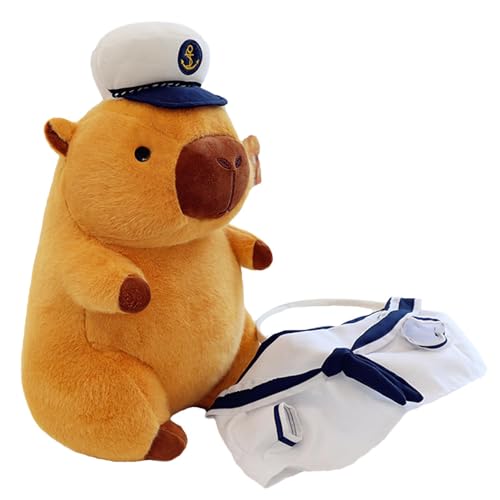 Gupcaqosjw Capybara Stuff, Capybara Plüschtier - Cartoon-Marine-Matrosenanzug, niedliche Plüschtiere, weiches Stofftier,Weiche Capybara-Dekoration für Auto, Sofa, Kinderzimmer, Schlafzimmer, Freunde von Gupcaqosjw