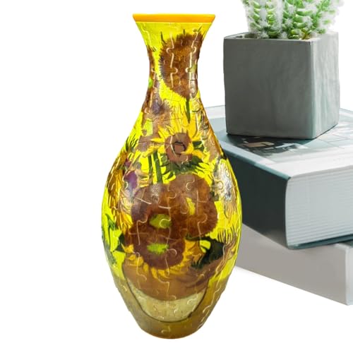 Gupcaqosjw Kunst Puzzle Vase, vase Puzzle, Blumenvasen Puzzle Spielzeugset, Kreatives Vasen Puzzle Spielzeug, Jigsaw Arts Blumenvase Ür Wohnzimmer, Schlafzimmer, Arbeitszimmertisch 11x11x24.5 cm von Gupcaqosjw