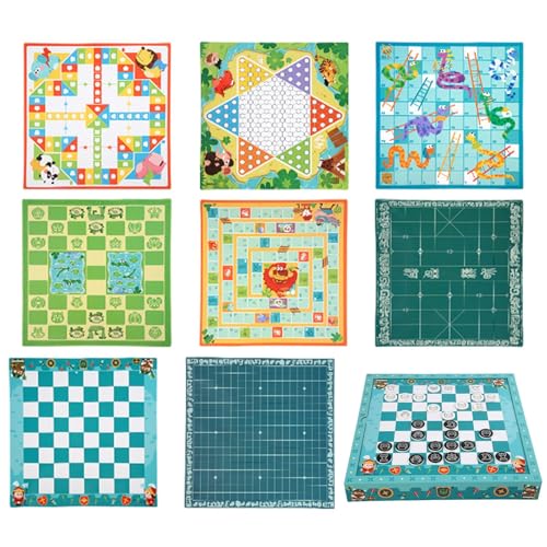 Gupcaqosjw Lernspiele für Kinder, Schachspiel für Kleinkinder - Sicheres Reise-Schachspiel | Snakes & Ladders Multifunktionales Schach-Chinesisches Damespiel für den Weihnachts-Familienabend von Gupcaqosjw