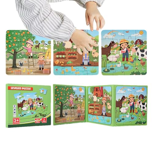 Gupcaqosjw Magnetisches Puzzle, Reisepuzzle für Kinder im Alter von 3–5 Jahren,Lernrätsel - Magnetisches Puzzlebuch für Kinder von 3 bis 5 Jahren, Spielzeug, Lernpuzzle, Reisespiele, Rätsel für den von Gupcaqosjw