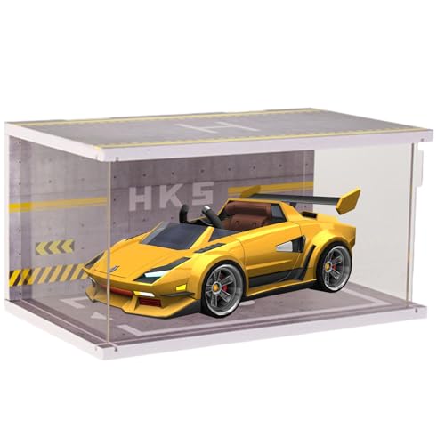 Gupcaqosjw Modellgarage,Garagenmodell - 1:32 Automodell-Vitrine,Präsentationsständer für Automodell-Spielzeug, Parkhaus-Modell mit LED-Licht, Spielzeugauto-Aufbewahrung von Gupcaqosjw