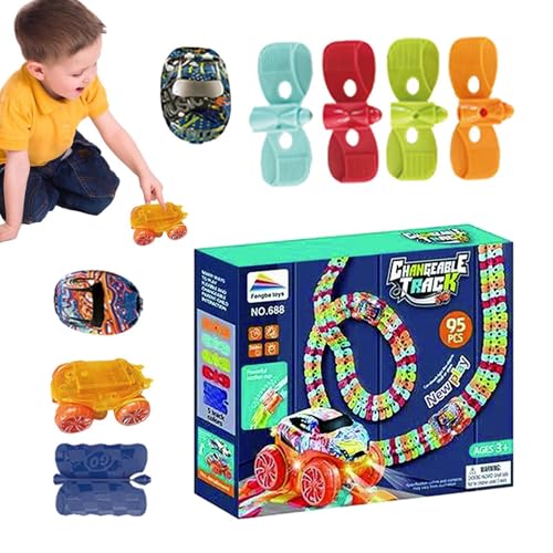 Gupcaqosjw Puzzle-Racer-Autobahn-Set,Puzzle-Racer-Autobahn | Flexibles Gleisspielset | Kinder-Rennstrecke, Rennstrecken-Spielset, kreatives, lustiges Entwicklungs-Kinderspielzeug für, Kinder, von Gupcaqosjw