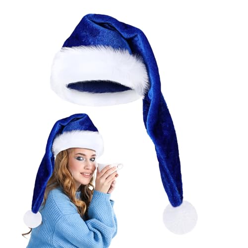 Gupcaqosjw Weihnachtshut 75 Cm Lang - Weicher Samt Weihnachtshut Mit Weißer Paspel - Unisex Winter Kopfbekleidung Für Kostümparty Fotostudio Maskerade Bühnenauftritt Gupcaqosjw Weihnachtshut 75 Cm Lang - Weicher Samt Weihnachtshut Mit Weißer Paspel - Unisex Winter Kopfbekleidung Für Kostümparty Fotostudio Maskerade Bühnenauftritt von Gupcaqosjw