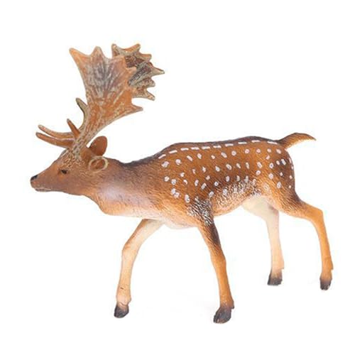 Gupcaqosjw Whitetail Fawn Figur, Hirschfiguren Wohnkultur, Realistische Tierhirschfiguren Kreaturen Weißwedelstatue, Kleine Bildungsspielzeug Wildlife Play Cake für Desktop von Gupcaqosjw