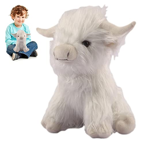 28cm Plüschtier Hochlandkuh, Plüschkuh, Kuscheltier Hochlandrind, Stofftier Figur Spielzeug Rind Kuschel Langhaar Stier Spielzeugpuppe Plüschtier Für Kinder, Plüschtier Geschenke Für Kinder von Gusengo