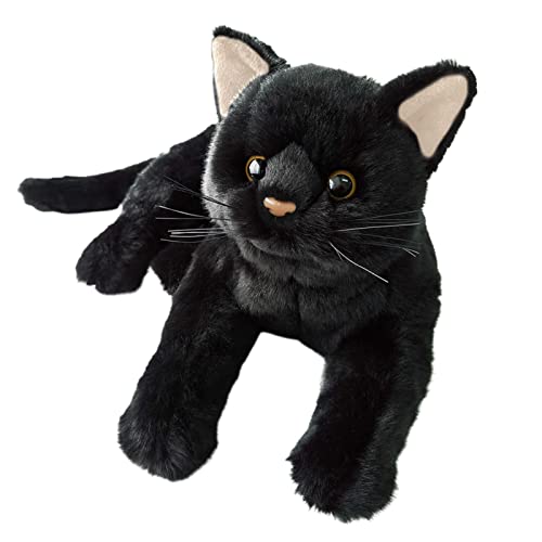 Plüschtiere Katze Weiß/Schwarz Katze Kuscheltier Spielzeug, Katze Plüschtier Liegendes Kuscheltier Katze Püppchen, Realistische Katze Kuscheltier, Geschenk Für Kinder Weihnachten von Gusengo