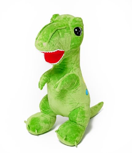 Gustaw Dino EDI Kuscheltier Groß XXL, Dinosaurier Gross Plüschtier Spielzeug Stofftier Plüschtier Dekoration, Kinder, XXL Dino EDI Tyrannosaurus Plüschsaurier (Grun, 110cm) von Gustaw