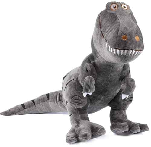 Gustaw Dino Kuscheltier Groß XXL, Dinosaurier Gross Plüschtier Spielzeug Stofftier Plüschtier Dekoration, Kinder, Baby - XXL Dino Tyrannosaurus Plüschsaurier (Grau, 100cm) von Gustaw