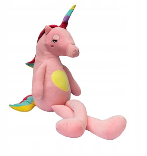 Gustaw Groß Einhorn Felix Plüsch Kuscheltier, Plüscheinhorn - XXL Einhorn Tier, Weiche und Kuschelige Stofftiere, Plüsch Mega Gross Einhorn Plüschtier Kinder, Baby (rosa, 80cm) von Gustaw