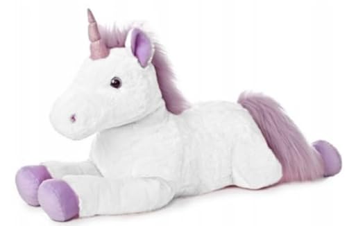 Gustaw Groß Einhorn Plüsch Kuscheltier, Plüscheinhorn - XXL Einhorn Tier, Weiche und Kuschelige Stofftiere, Plüsch Mega Gross Einhorn Plüschtier Kinder, Baby (Weiss, 100cm) von Gustaw