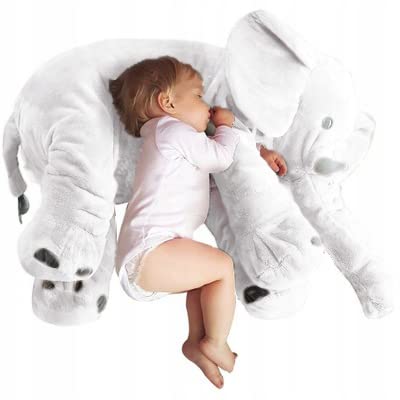 Gustaw Groß Elefant Plüsch Kuscheltier, Plüschelefant - XXL Elephant Tier, Weiche und Kuschelige Stofftiere, Plüsch Elefant Plüschtier Kinder, Baby (Weiß, 125cm) von Gustaw