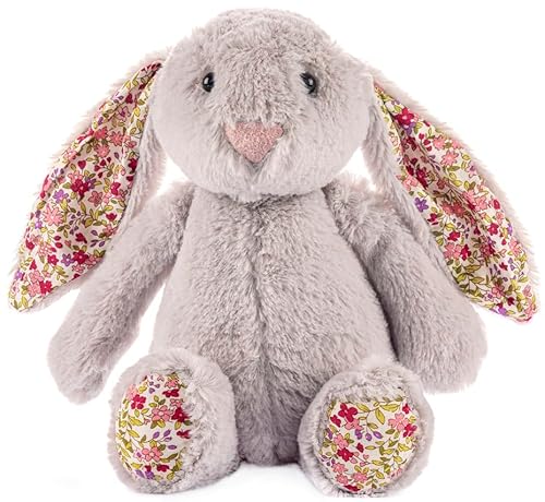 Gustaw Groß Kaninchen Cleo Plüsch Kuscheltier, Plüschkaninchen-XXL Kaninchen Tier, Weiche und Kuschelige Stofftiere, Plüsch Gross Kaninchen Plüschtier Kinder,Grau, (25cm) von Gustaw