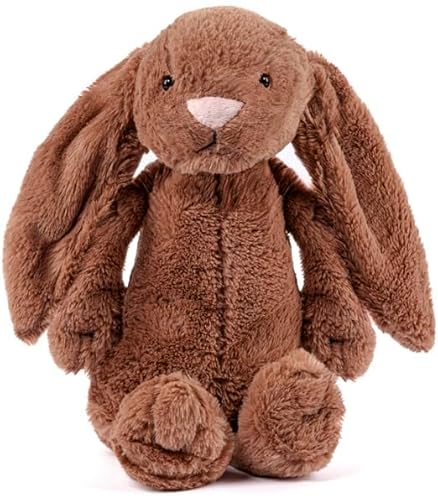 Gustaw Groß Kaninchen Figo Plüsch Kuscheltier, Plüschkaninchen-XXL Kaninchen Tier, Weiche und Kuschelige Stofftiere, Plüsch Gross Kaninchen Plüschtier Kinder (Dunkelbraun, 50cm) von Gustaw