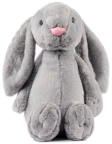 Gustaw Groß Kaninchen Figo Plüsch Kuscheltier, Plüschkaninchen-XXL Kaninchen Tier, Weiche und Kuschelige Stofftiere, Plüsch Gross Kaninchen Plüschtier Kinder (Dunkelgrau, 100cm) von Gustaw