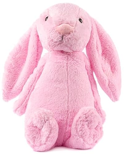 Gustaw Groß Kaninchen Figo Plüsch Kuscheltier, Plüschkaninchen-XXL Kaninchen Tier, Weiche und Kuschelige Stofftiere, Plüsch Gross Kaninchen Plüschtier Kinder (Dunkelrosa, 50cm) von Gustaw