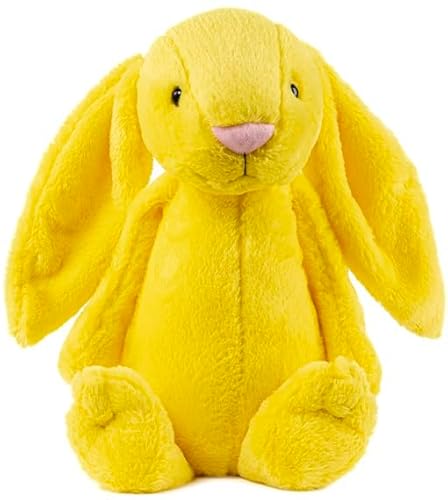 Gustaw Groß Kaninchen Figo Plüsch Kuscheltier, Plüschkaninchen-XXL Kaninchen Tier, Weiche und Kuschelige Stofftiere, Plüsch Gross Kaninchen Plüschtier Kinder (Gelb, 30cm) von Gustaw