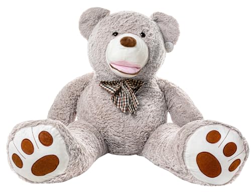 Gustaw Teddybär Groß XXL Amigo - Plüschbär, Kuschelbär XXL Plüschtier, Spielgefährte und Deko in einem - Stofftier, Plüschtier Kuscheltier Giant Teddy Bear (Grau, 70cm) von Gustaw