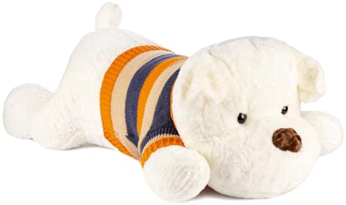 Gustaw Teddybär Groß XXL Hund Dexter- Plüschbär, Kuschelbär XXL Plüschtier, Spielgefährte und Deko in einem - Stofftier, Plüschtier Kuscheltier Teddy Bear. (Weiß, 100cm) von Gustaw