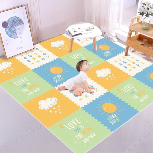 Gutsbox Puzzlematte Baby 58x58x1cm Kinder Puzzlematte 4 Teile Eva Schaumstoff Puzzleteppich Baby Krabbelmatte Baby Puzzle Spielmatte, Ungiftig, Geruchlose, BPA Frei von Gutsbox