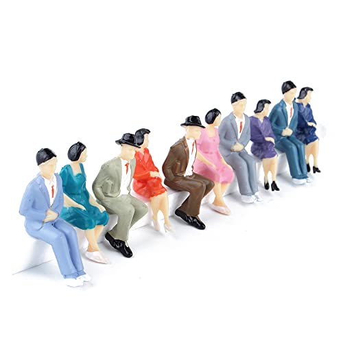 10 STK. Sitzende Figuren Spur 1 Miniaturen 1:32 Menschen Fahrgäste Männer Frauen von Gutshof miniaturen