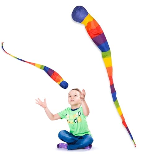 Guvbkfaw 2X Kometenball Schweif Ball, Catch Tail Balls Soft Rainbow Play Ball, Rainbow Comet Spielzeug, Bunter Meteorball Mit Regenbogenschwänzen, Regenbogen Schwanzkugel, Regenbogenball Mit Schwanz von Guvbkfaw