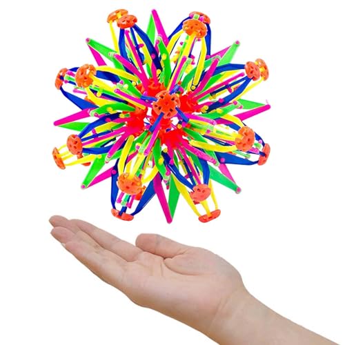 Guvbkfaw Expandable Breathing Ball, Erweiterbarer Atemball, Erweiterbares Ball Spielzeug, Colored Expanding Magic Ball, Hand Fangen Atmen Blume Bälle, Expandable Ball Zappeln Spielzeug Mit Licht von Guvbkfaw