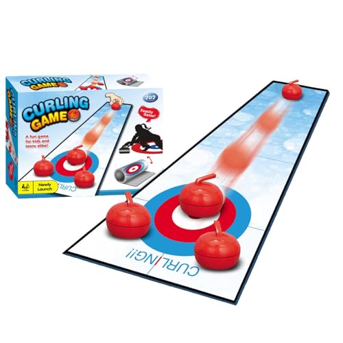 Guvbkfaw Tabletop-Golfspiel, Tabletop-Curling-Spiel - Kleines Tabletop-Golfspiel,Tragbares Indoor-Tisch-Golfspiel für Kinder und Erwachsene, Tisch-Shuffleboard-Spiel für Partys von Guvbkfaw