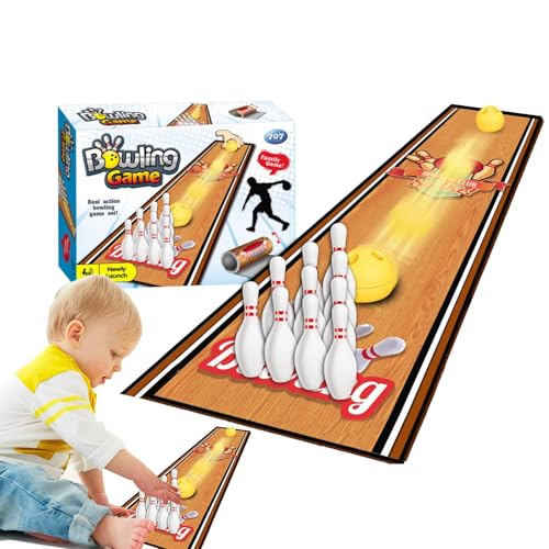 Guvbkfaw Tisch-Bowling, Tisch-Curling-Spiel,Tisch-Shuffleboard | Tragbares Indoor-Tisch-Golfspiel für Kinder und Erwachsene, Tisch-Shuffleboard-Spiel für Partys von Guvbkfaw