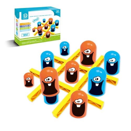 Tic-tac-toe-spiel, Big Eat Small Game Blue Red Brettspiel Tic Tac To-e Toys 2 Spieler Brettspiele, Tic Tac To-e Family Spiele, Klassisches Familien Brettspiel Strategie-Puzzle, Interaktive Eltern-Kind von Guvbkfaw