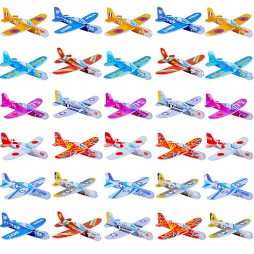 Guyode 30 Stück Styropor Flugzeuge für Kinder Einzeln Verpackt Gleitflugzeuge Kinder Klein Leicht Styropor Flieger Verschiedene Muster für Geschenke Jungen Mädchen zum Geburtstag Guyode 30 Stück Styropor Flugzeuge für Kinder Einzeln Verpackt Gleitflugzeuge Kinder Klein Leicht Styropor Flieger Verschiedene Muster für Geschenke Jungen Mädchen zum Geburtstag von Guyode