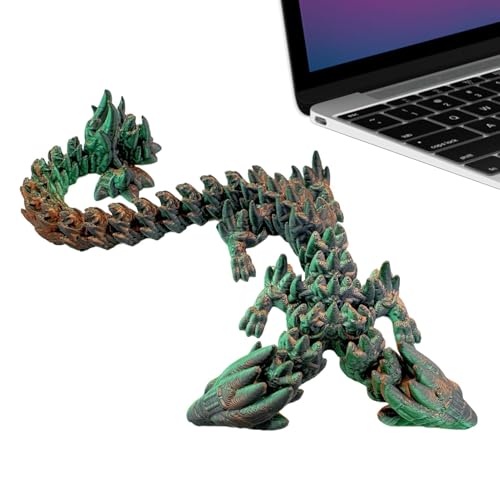 Printed Dragon, Double Head Crystal Dragon, Printed Fidget Toys, Articulated Dragon Toy, Flexible Dragon Model, Movable Joints Dragon, Executive Desk Toys, Fidget Dragon for Office, Crystal Drag von Gvblkq