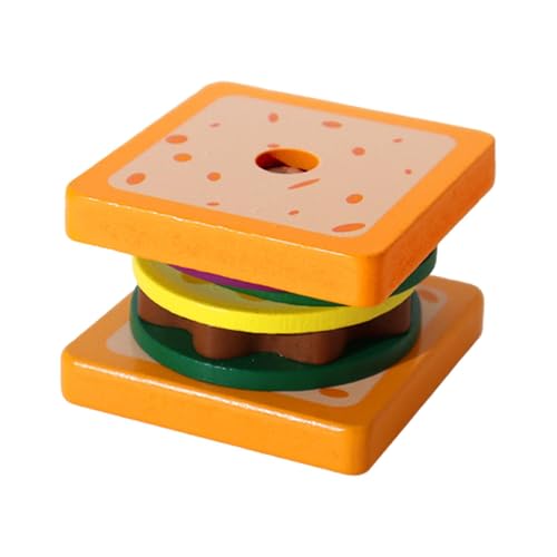 Burger Stacking Game, Play Food Toy Set, Kids Educational Food Toys, Hamburger Stacking Toy for Fine Motor Skills Food Puzzle Enhances Logical Thinking, Educational Toy Fake Food for Kids von Gvblkq