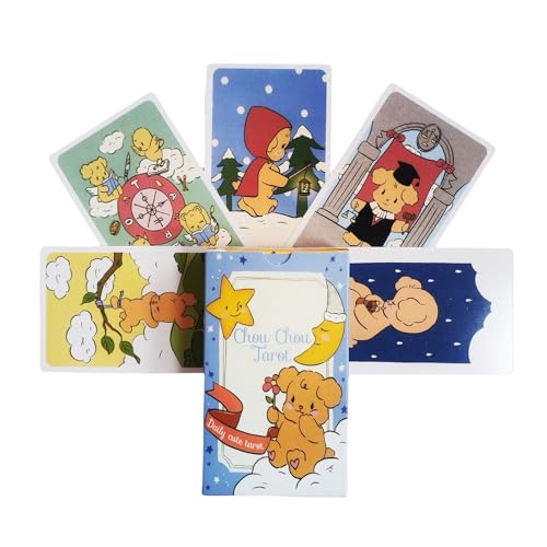 Chou Chou Tarot Oracle Deck, 78 Karten tragbares Intuitionsspiel für persönliche Entdeckung, Wahrsagungswerkzeuge für vergangene Reflexion und Zukunftssicht, Taschenlesekarten für Energieausrichtung Chou Chou Tarot Oracle Deck, 78 Karten tragbares Intuitionsspiel für persönliche Entdeckung, Wahrsagungswerkzeuge für vergangene Reflexion und Zukunftssicht, Taschenlesekarten für Energieausrichtung von Gvblkq