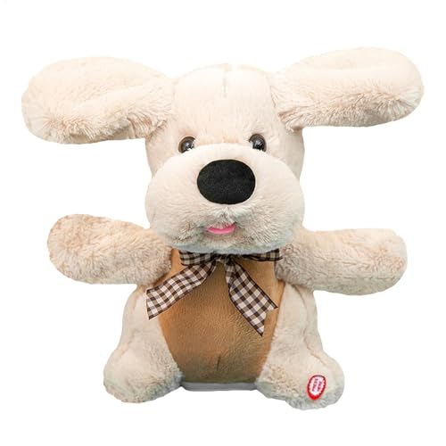 Electronic Plush Puppy Toy, Clapping Hands Stuffed Animal Dog, Musical Singing Toy, Realistic Puppy for Kids, Interactive Midget for Boys and Girls, 10x8 Inches, Brown, 1 Pack von Gvblkq