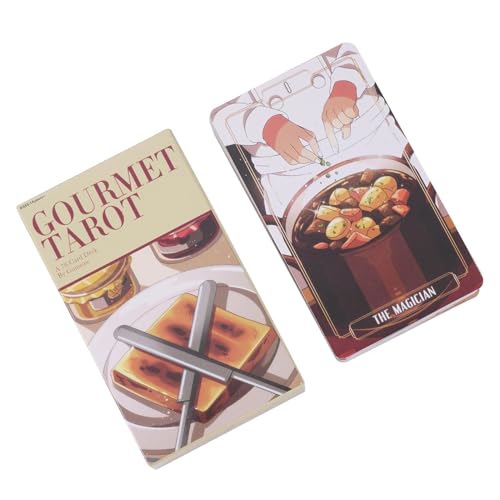 Gourmet Tarot Orakel Deck, 78 Karten Psychologisches Einblick-Set für spirituelle Erkundung, Intuitives Tischspiel für Selbstwachstum, Einzigartige Symbolische Lesekarten für Geisterweiterung und Gourmet Tarot Orakel Deck, 78 Karten Psychologisches Einblick-Set für spirituelle Erkundung, Intuitives Tischspiel für Selbstwachstum, Einzigartige Symbolische Lesekarten für Geisterweiterung und von Gvblkq