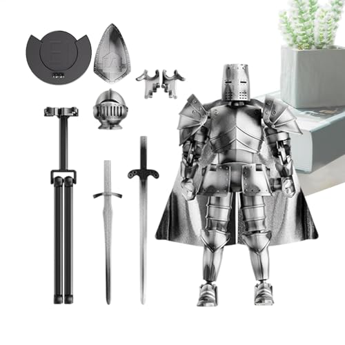 Gvblkq Action Figure Model, Multi-Jointed Medieval Knight Full Body Model, Flexible Statue Movable Figurine with 360 Degree Rotating Head for Dining Table, 5.51x5.2 inches von Gvblkq