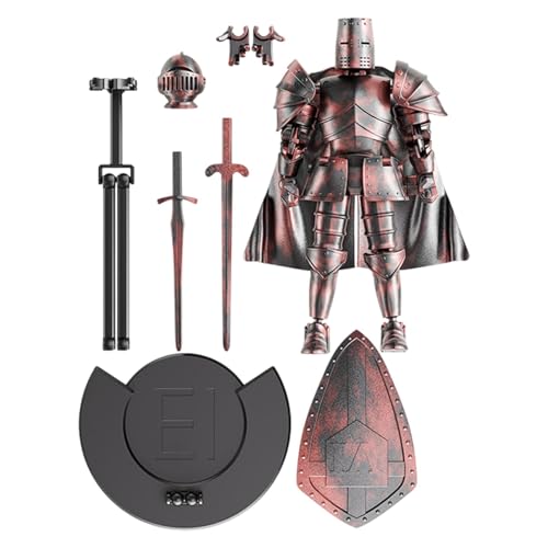 Gvblkq Action Figure Model, Multi-Jointed Medieval Knight Full Body Model, Flexible Statue Movable Figurine with 360 Degree Rotating Head for Dining Table, 5.51x5.2 inches von Gvblkq