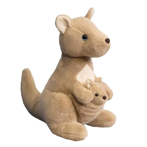 Gvblkq Adorable Cuddle Toy, Kids Plush Animals, Kangaroo Stuffed Toy, Soft Animal Pillow, Cuddly Kangaroo Plush, Kangaroo for Kids, Plush Toy Collection, Kangaroo Mom and Baby, Educational Plush von Gvblkq