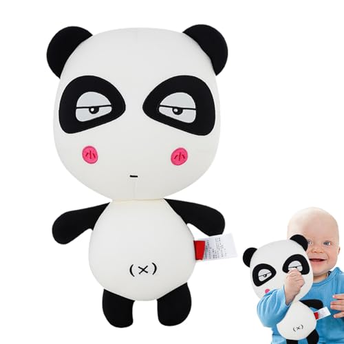 Gvblkq Ausgestopfter Panda,Panda-Plüsch | Niedliches Pandabär-Wurfkissen aus Plüsch | Gewichtetes Panda-Stofftier, Kinder-Panda-Spielzeug, knuddelige Tierplüschtiere für Kinder von Gvblkq