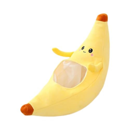 Gvblkq Bananenhut, Plüsch-Frucht-Halloween-Kopfbedeckung, lustige Bananen-Foto-Requisite, leicht und skurril, Kostümzubehör für Erwachsene, Halloween-Dress Up, Rollenspiel Cosplay, 56 x 25 cm von Gvblkq