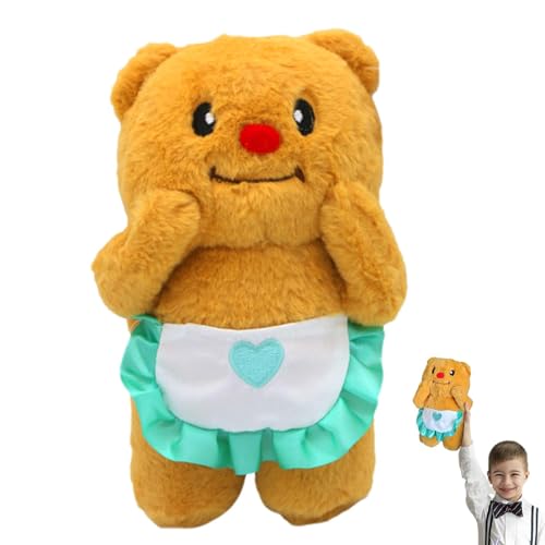 Gvblkq Bear Stuffed Pet, 10-inch Small Animal Plush Toy, Apron Bear Plush Doll Game, Multifunctional Throw Pillow, Use Durably Brown for Fans and Friends, 10.24x6.69 inches von Gvblkq