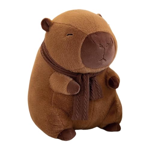 Gvblkq Capybara Plush Toy, Stuffed Plushie, Stuffed Animal Doll, Cartoon Plush Toy, Adorable Plush Animal, Capybara Stuffed Figure, Plushie with Scarf, Soft Animal Plush von Gvblkq